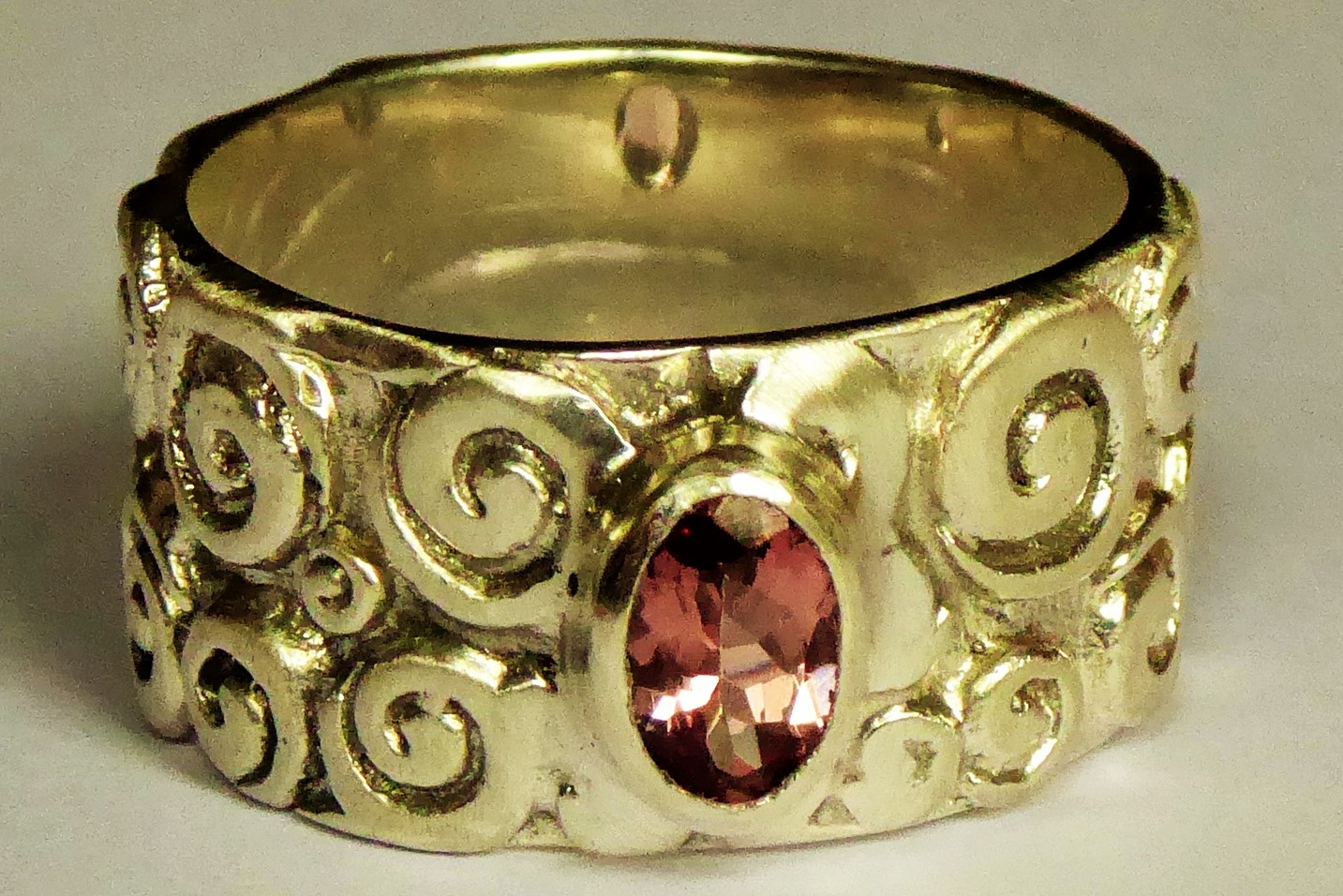 Rarität: Rosen - Apatit Silber-Bandring