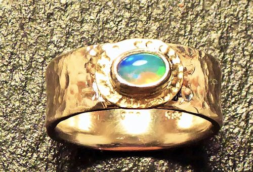 Welo - Opal Silber/Gelbgold Bandring