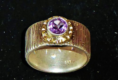 Amethyst - Bandring SilberGelbgold