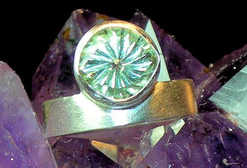 Grüner Amethyst Silberring